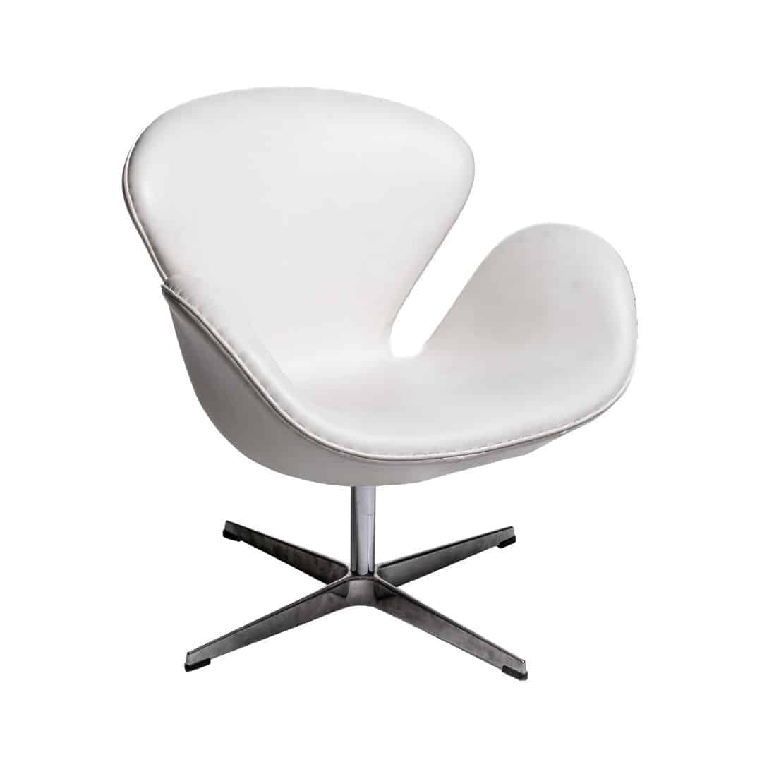 Swan Chair – White Leather Look