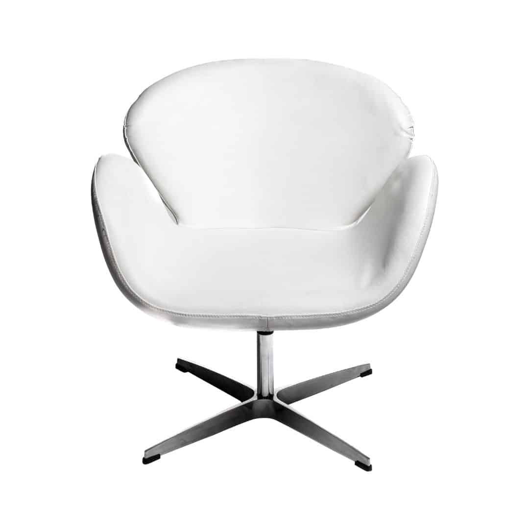 Swan Chair – White Leather Look (Adjustable)