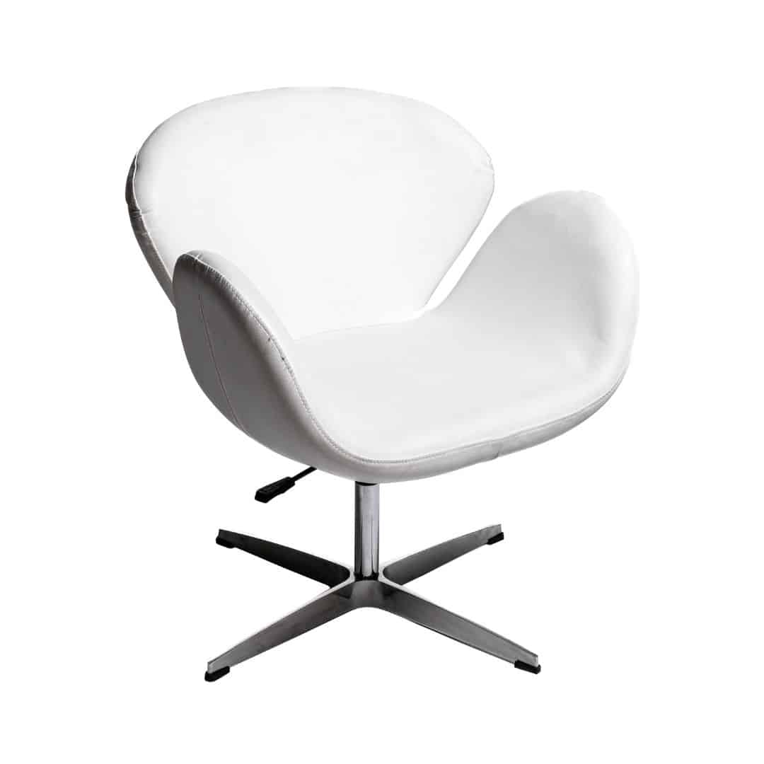 Swan Chair – White Leather Look (Adjustable)