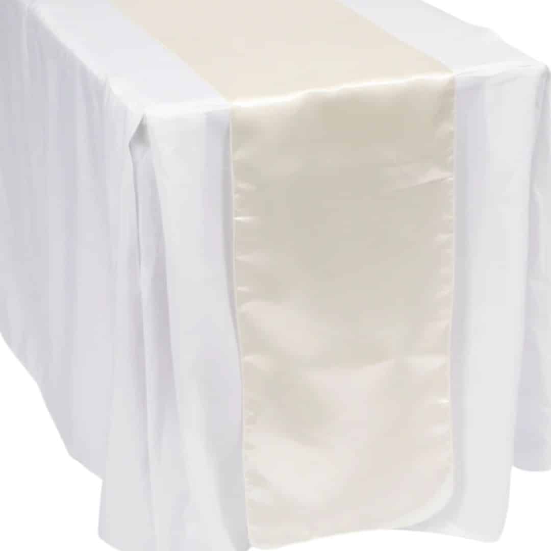 Table Runner – Ivory Silk – 250cmW x 280cmL