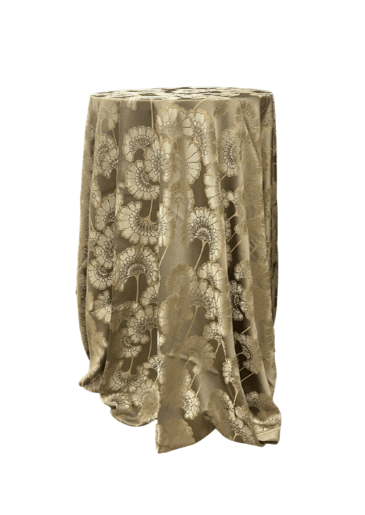 Tablecloth – Gold Flower Design – Round – Assorted Sizes