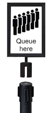 Tensa Barrier Sign – Black – A4