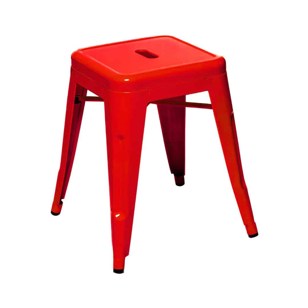 Tolix Low Stool – Scarlet Red