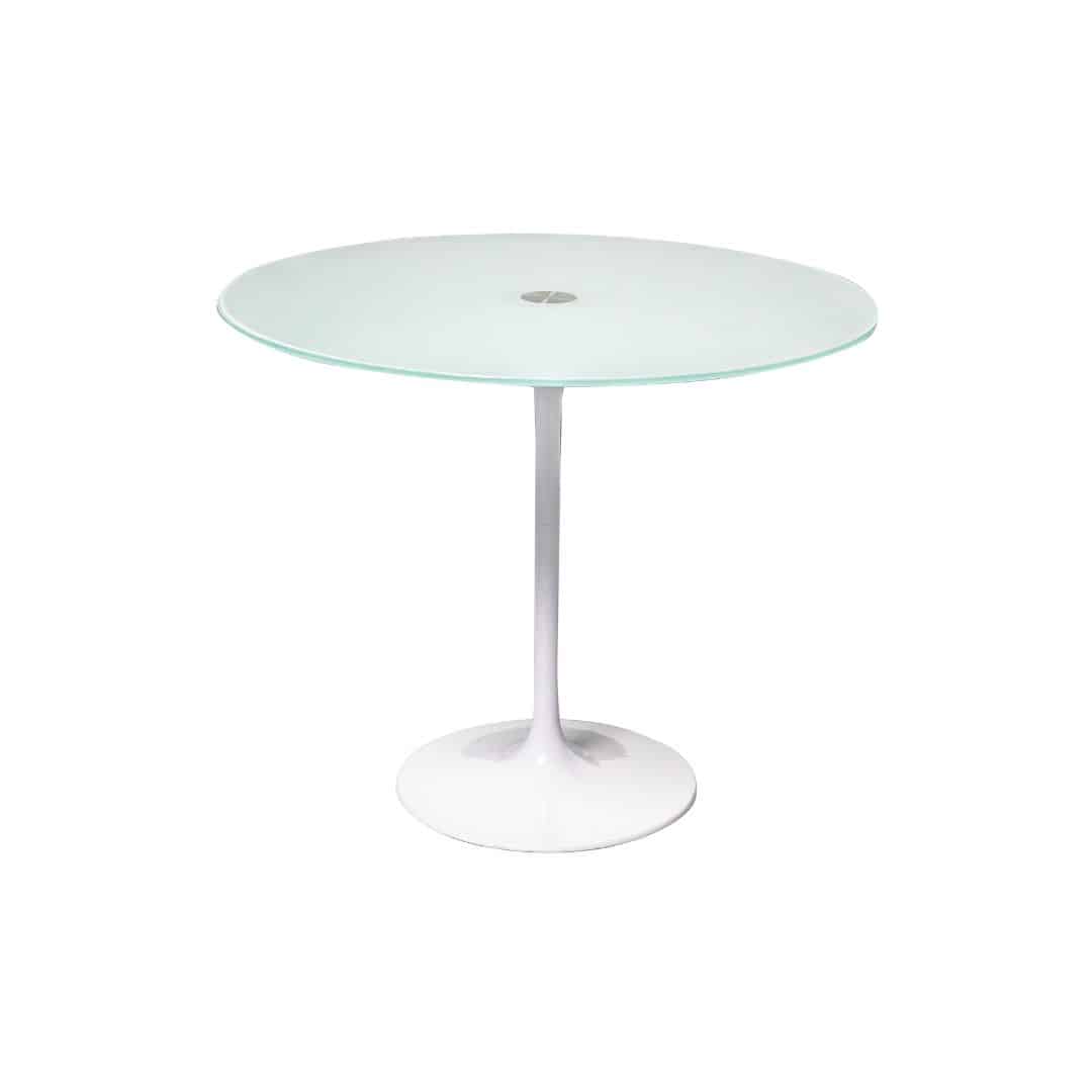 Tulip Cafe Table – White Glass