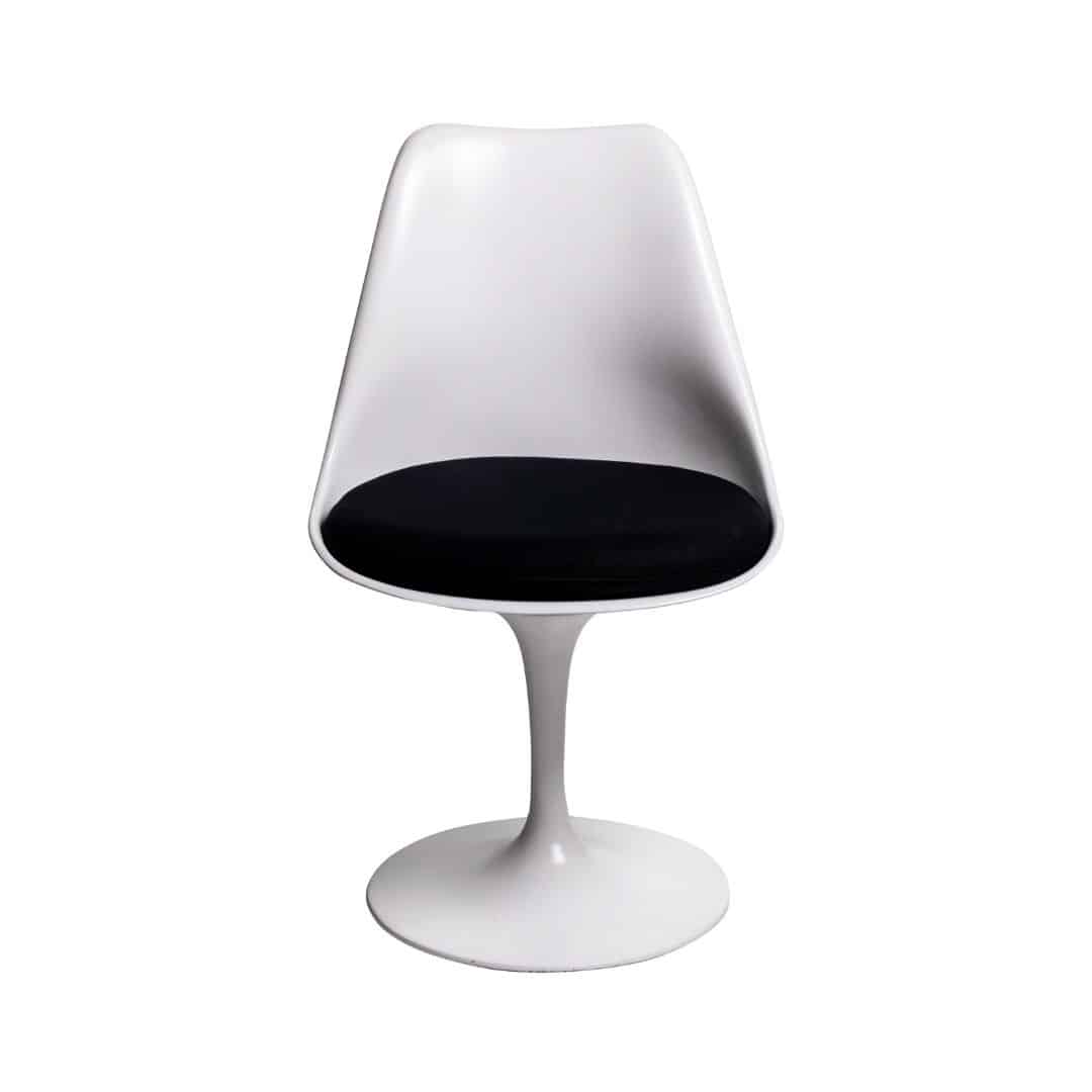 Tulip Chair – White with Black Seat