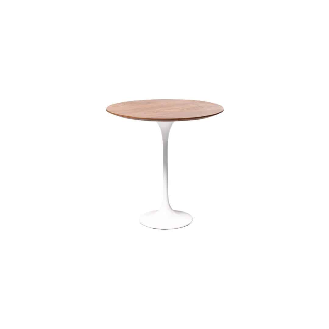 Tulip Side Table – White with Walnut Top