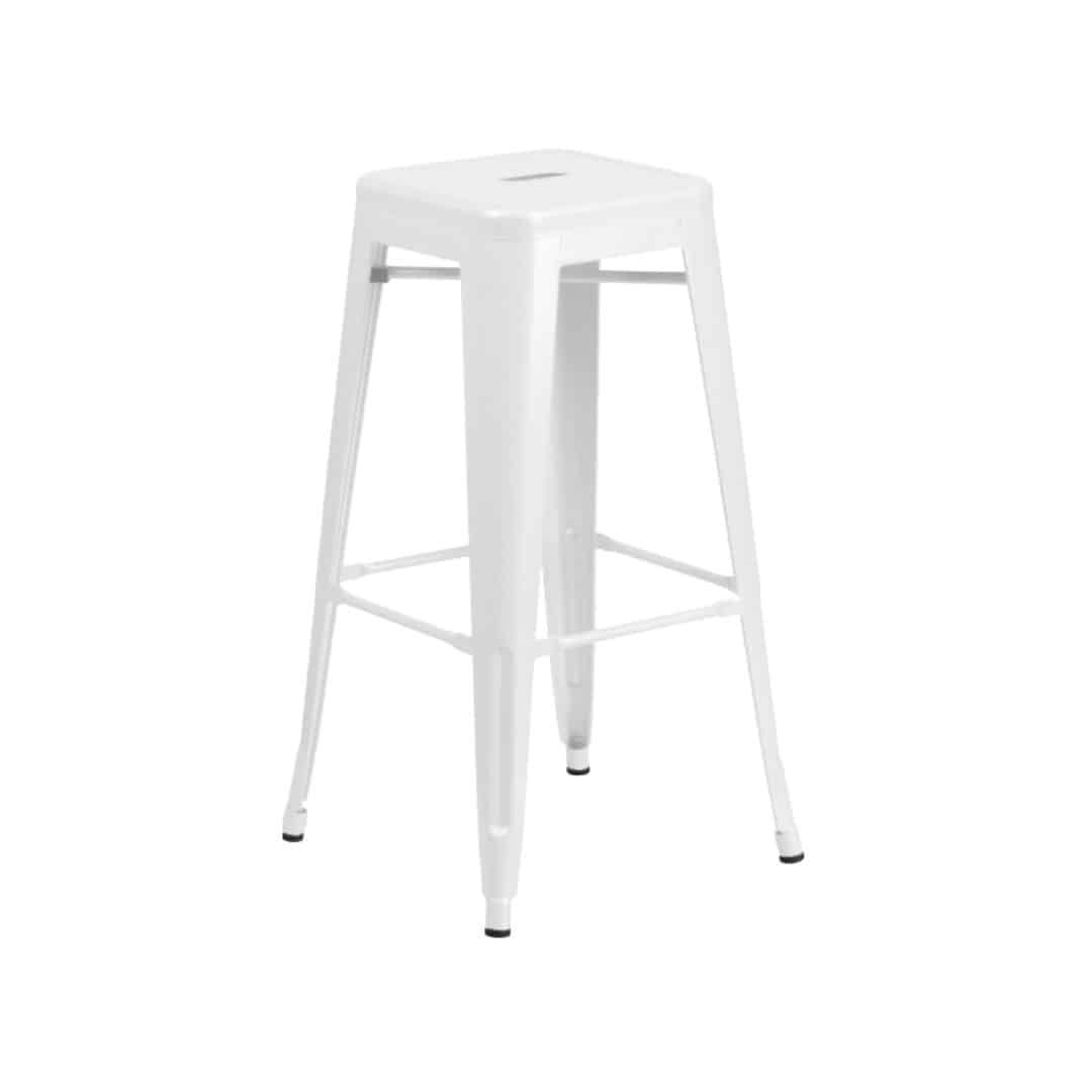 Tolix Bar Stool – White – 35cmW x 75cmH