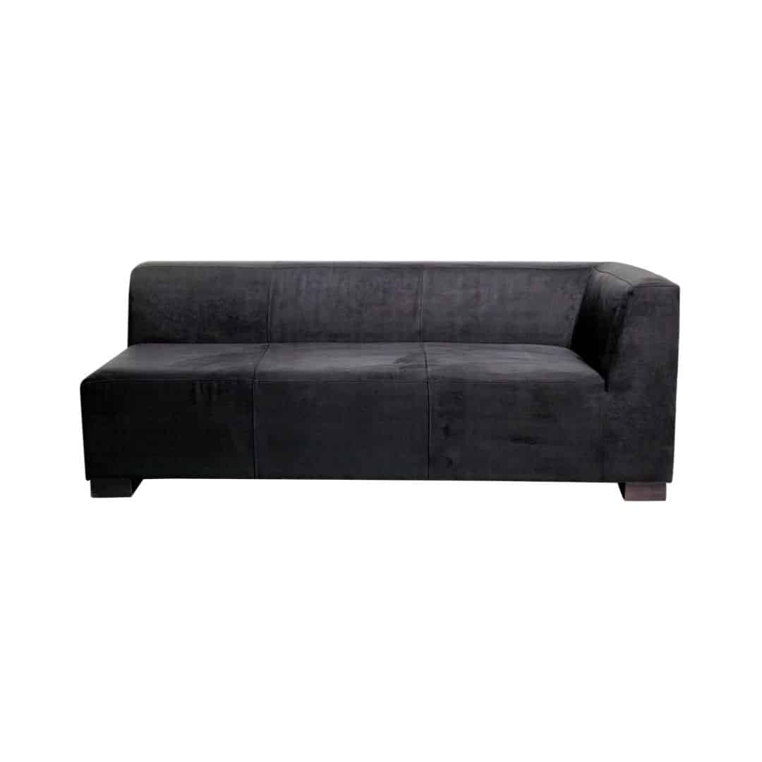 Terra Left Arm Lounge – Black Suede