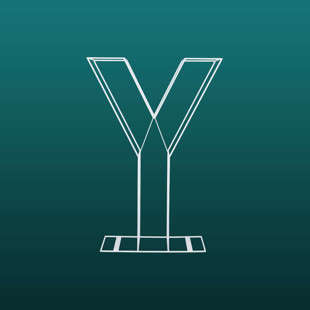 Wire Letter – Y – White – 180cmH