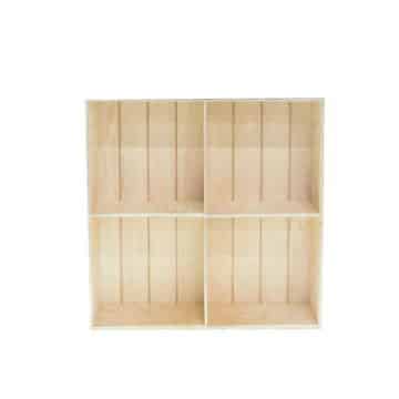 Panelled Shelving Unit – Natural Timber – 110cm x 110cm