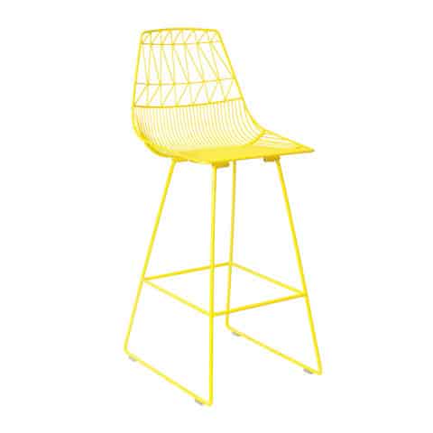 Bend Bar Stool – Yellow – 50cmW x 58cmD x 115cmH