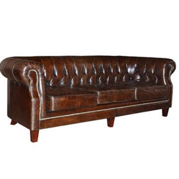 Oxford Chesterfield Three Seater Lounge – Chocolate Brown – 220cmL x 96cmD x 77cmH