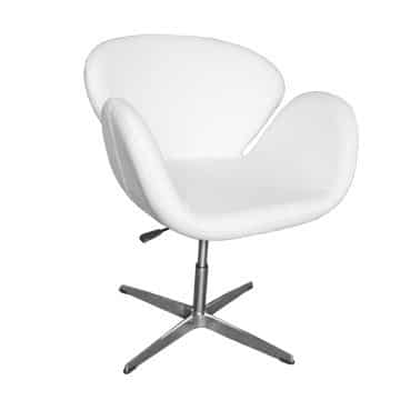 Swan Chair – White Leather Look (Adjustable)