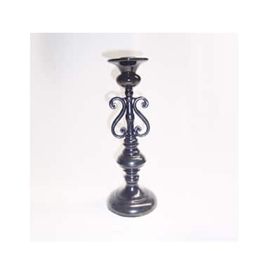 Ornate Crystal Candlestick – Black – Set of Two