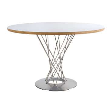 Eiffel Round Dining Table – White Timber Top – 107cmD x 76cmH