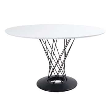 Eiffel Round Dining Table – White Lacquer Top – 107cmW x 76cmH