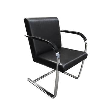 Executive Occasional Chair – Black Leather Look – 56cmW x 46cmD x 81cmH