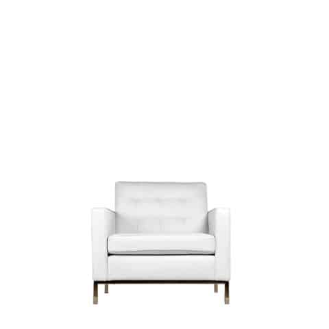 Executive Armchair – White Leather Look – 81cmW x 82cmD x 77cmH