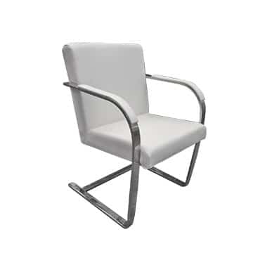 Executive Occasional Chair – White Leather Look – 56cmW x 46cmD x 81cmH