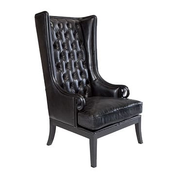 Florence Armchair – Black Leather Look – 80cmW x 87cmD x 136cmH