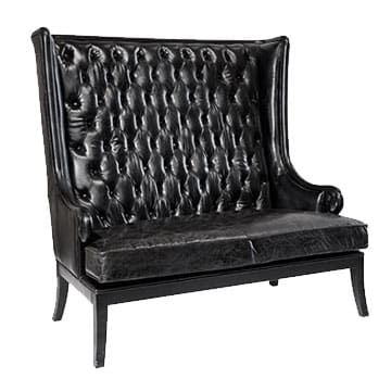 Florence Lounge – Black Leather Look – 135cmL x 87cmD x 136cmH