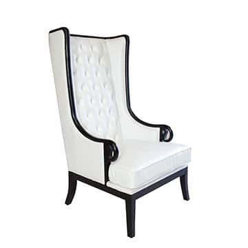 Florence Armchair – White Leather Look – 80cmW x 87cmD x 136cmH