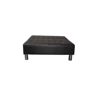 Lachlan Daybed – Black Leather Look – 120cmL x 120cmD x 43cmH