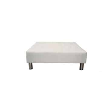 Lachlan Daybed – White Leather Look – 120cmL x 120cmD x 43cmH