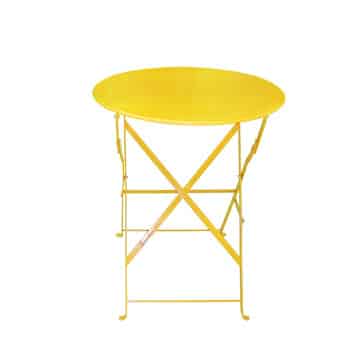 Garden Round Café Table – Yellow – 58cmW x 68cmH