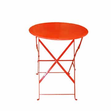 Garden Round Café Table – Red – 58cmW x 68cmH