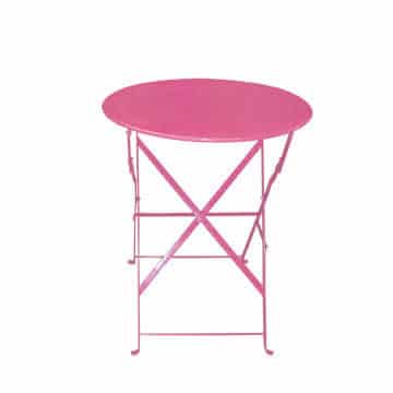 Garden Round Café Table – Pink – 58cmW x 68cmH