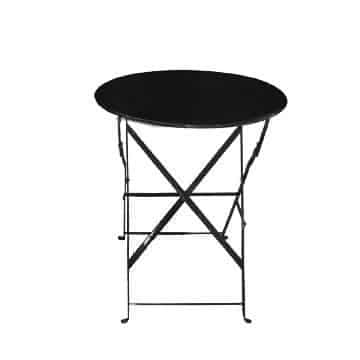 Garden Round Café Table – Black – 58cmW x 68cmH