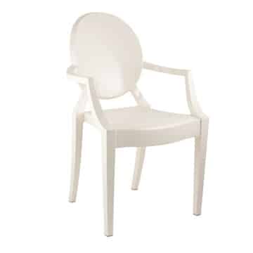 Louis Armed Ghost Chair – Ivory – 52cmW x 43cmD x 93cmH