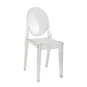Victoria Ghost Chair – Clear – 35cmW x 40cmD x 91cmH