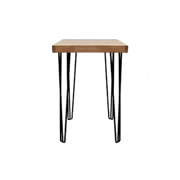 Hairpin Bar Table – Black Legs – 80cmL x 80cmW x 110cmH