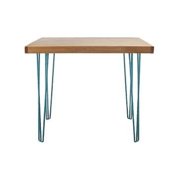 Hairpin Bar Table – Peacock Blue Legs – 120cmL x 120cmW x 110cmH