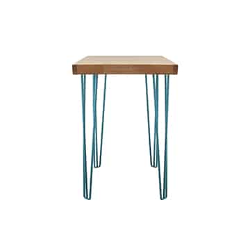 Hairpin Bar Table – Peacock Blue Legs – 80cmL x 80cmW x 110cmH