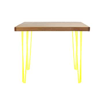 Hairpin Bar Table – Yellow Legs – 120cmL x 120cmW x 110cmH