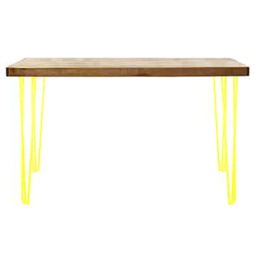 Hairpin Bar Table – Yellow Legs – 180cmL x 60cmW x 110cmH