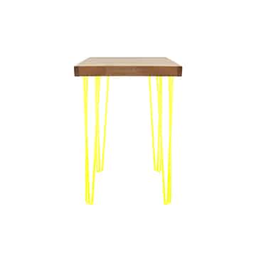 Hairpin Bar Table – Yellow Legs – 80cmL x 80cmW x 110cmH