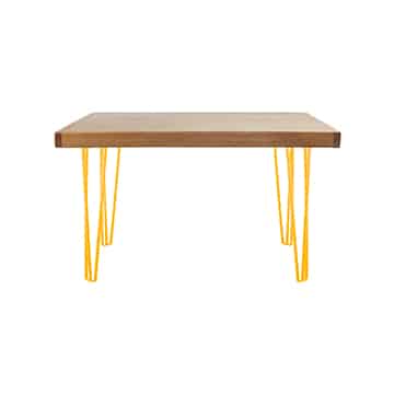 Hairpin Coffee Table – Yellow Legs – 120cmL x 120cmW x 45cmH
