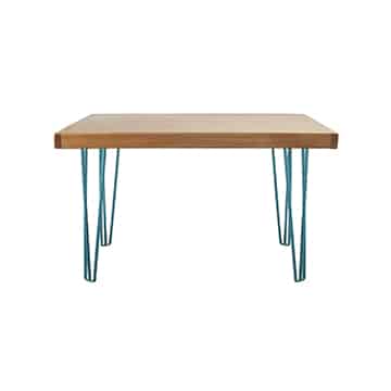 Hairpin Dining Table – Peacock Blue – 120cmL x 120cmW x 75cmH