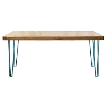 Hairpin Dining Table – Peacock Blue – 240cmL x 105cmW x 75cmH