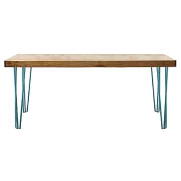 Hairpin Dining Table – Peacock Blue – 180cmL x 70cmW x 75cmH