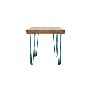 Hairpin Cafe Table – Peacock Blue Legs – 80cmL x 80cmW x 75cmH