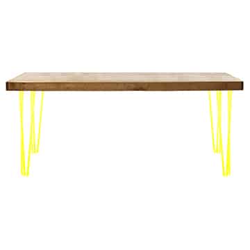 Hairpin Dining Table – Yellow Legs – 180cmL x 70cmW x 75cmH
