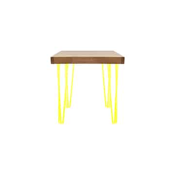 Hairpin Cafe Table – Yellow Legs – 80cmL x 80cmW x 75cmH