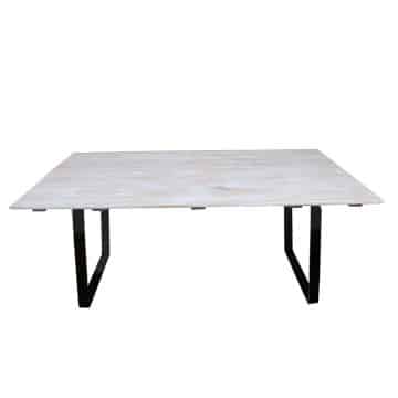 Hamptons Dining Table – Whitewash Timber with Black Legs – 180cmL x 100cmW x 75cmH