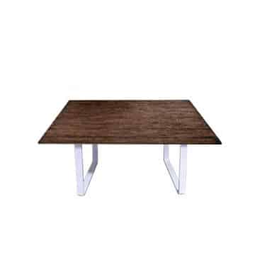 Hamptons Dining Table – Walnut Timber with White Legs – 140cmL x 140cmW x 75cmH