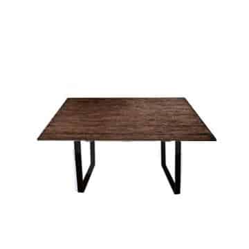 Hamptons Dining Table – Walnut Timber with Black Legs – 140cmL x 140cmW x 75cmH
